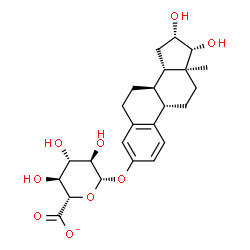 ChemSpider 2D Image | (16beta,17beta)-16,17-Dihydroxyestra-1,3,5(10)-trien-3-yl beta-D-glucopyranosiduronate | C24H31O9