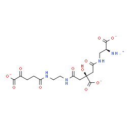 ChemSpider 2D Image | 5-[(2-{[(3S)-5-{[(2S)-2-Ammonio-2-carboxylatoethyl]amino}-3-carboxylato-3-hydroxy-5-oxopentanoyl]amino}ethyl)amino]-2,5-dioxopentanoate | C16H22N4O11