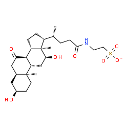 ChemSpider 2D Image | 2-{[(3alpha,5beta,12alpha)-3,12-Dihydroxy-7,24-dioxocholan-24-yl]amino}ethanesulfonatato | C26H42NO7S
