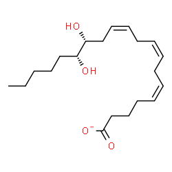 ChemSpider 2D Image | (5Z,8Z,11Z,14R,15R)-14,15-Dihydroxy-5,8,11-icosatrienoatato | C20H33O4