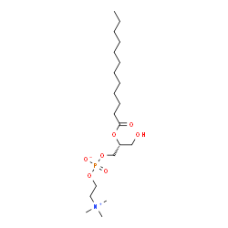 ChemSpider 2D Image | (2R)-2-(Dodecanoyloxy)-3-hydroxypropyl 2-(trimethylammonio)ethyl phosphate | C20H42NO7P
