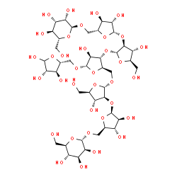 ChemSpider 2D Image | alpha-D-Mannopyranosyl-(1->5)-beta-D-arabinofuranosyl-(1->2)-alpha-D-arabinofuranosyl-(1->3)-[alpha-D-mannopyranosyl-(1->5)-beta-D-arabinofuranosyl-(1->2)-alpha-D-arabinofuranosyl-(1->5)]-alpha-D-arab
inofuranosyl-(1->5)-D-arabinofuranose | C42H70O35