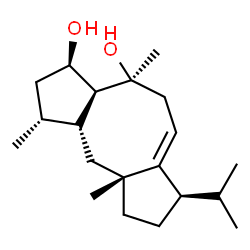 ChemSpider 2D Image | (1R,3R,3aS,4S,6Z,7R,9aR,10aR)-7-Isopropyl-1,4,9a-trimethyl-1,2,3,3a,4,5,7,8,9,9a,10,10a-dodecahydrodicyclopenta[a,d][8]annulene-3,4-diolato(2-) | C20H34O2