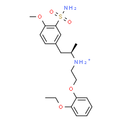 ChemSpider 2D Image | (2R)-N-[2-(2-Ethoxyphenoxy)ethyl]-1-(4-methoxy-3-sulfamoylphenyl)-2-propanaminium | C20H29N2O5S