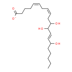 ChemSpider 2D Image | (5Z,8Z,13E)-11,12,15-Trihydroxy-5,8,13-icosatrienoate | C20H33O5