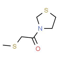 ChemSpider 2D Image | 2-(Methylsulfanyl)-1-(1,3-thiazolidin-3-yl)ethanone | C6H11NOS2