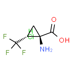 ChemSpider 2D Image | (1R,2R)-1-Amino-2-(trifluoromethyl)cyclopropanecarboxylic acid hydrochloride (1:1) | C5H7ClF3NO2