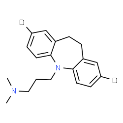 ChemSpider 2D Image | 3-[(2,8-~2~H_2_)-10,11-Dihydro-5H-dibenzo[b,f]azepin-5-yl]-N,N-dimethyl-1-propanamine | C19H22D2N2