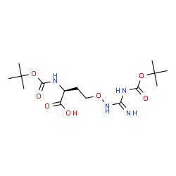 ChemSpider 2D Image | (2S)-2-{[(tert-butoxy)carbonyl]amino}-4-{[({[(tert-butoxy)carbonyl]amino}methanimidoyl)amino]oxy}butanoic acid | C15H28N4O7