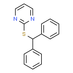 ChemSpider 2D Image | 2-[(Diphenylmethyl)sulfanyl]pyrimidine | C17H14N2S