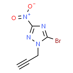 ChemSpider 2D Image | 5-Bromo-3-nitro-1-(2-propyn-1-yl)-1H-1,2,4-triazole | C5H3BrN4O2