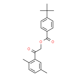 ChemSpider 2D Image | 2-(2,5-Dimethylphenyl)-2-oxoethyl 4-(2-methyl-2-propanyl)benzoate | C21H24O3