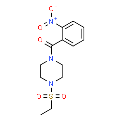 ChemSpider 2D Image | [4-(Ethylsulfonyl)-1-piperazinyl](2-nitrophenyl)methanone | C13H17N3O5S