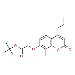 ChemSpider 2D Image | 2-Methyl-2-propanyl [(8-methyl-2-oxo-4-propyl-2H-chromen-7-yl)oxy]acetate | C19H24O5