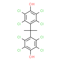 ChemSpider 2D Image | 4,4'-propane-2,2-diylbis(tetrachlorophenol) | C15H8Cl8O2