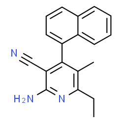 ChemSpider 2D Image | 2-Amino-6-ethyl-5-methyl-4-(1-naphthyl)nicotinonitrile | C19H17N3