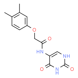 ChemSpider 2D Image | 2-(3,4-Dimethylphenoxy)-N-(2,4-dioxo-1,2,3,4-tetrahydro-5-pyrimidinyl)acetamide | C14H15N3O4