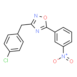 ChemSpider 2D Image | 3-(4-Chlorobenzyl)-5-(3-nitrophenyl)-1,2,4-oxadiazole | C15H10ClN3O3