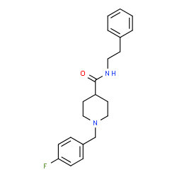 ChemSpider 2D Image | 1-(4-Fluorobenzyl)-N-(2-phenylethyl)-4-piperidinecarboxamide | C21H25FN2O