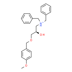 ChemSpider 2D Image | (2R)-N,N-Dibenzyl-2-hydroxy-3-[(4-methoxybenzyl)oxy]-1-propanaminium | C25H30NO3