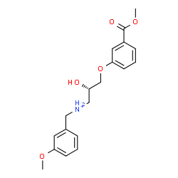 ChemSpider 2D Image | (2S)-2-Hydroxy-N-(3-methoxybenzyl)-3-[3-(methoxycarbonyl)phenoxy]-1-propanaminium | C19H24NO5