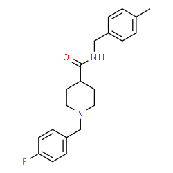 ChemSpider 2D Image | 1-(4-Fluorobenzyl)-N-(4-methylbenzyl)-4-piperidinecarboxamide | C21H25FN2O