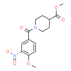ChemSpider 2D Image | Methyl 1-(4-methoxy-3-nitrobenzoyl)-4-piperidinecarboxylate | C15H18N2O6