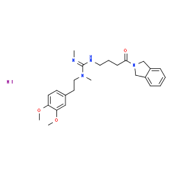 ChemSpider 2D Image | 3-[4-(1,3-Dihydro-2H-isoindol-2-yl)-4-oxobutyl]-1-[2-(3,4-dimethoxyphenyl)ethyl]-1,2-dimethylguanidine hydroiodide (1:1) | C25H35IN4O3