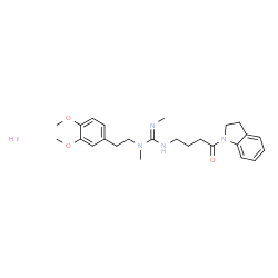 ChemSpider 2D Image | 3-[4-(2,3-Dihydro-1H-indol-1-yl)-4-oxobutyl]-1-[2-(3,4-dimethoxyphenyl)ethyl]-1,2-dimethylguanidine hydroiodide (1:1) | C25H35IN4O3