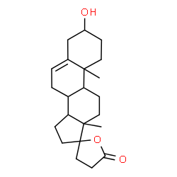 ChemSpider 2D Image | 3-Hydroxy-10,13-dimethyl-1,2,3,3',4,4',7,8,9,10,11,12,13,14,15,16-hexadecahydro-5'H-spiro[cyclopenta[a]phenanthrene-17,2'-furan]-5'-one | C22H32O3
