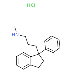 ChemSpider 2D Image | N-Methyl-3-(1-phenyl-2,3-dihydro-1H-inden-1-yl)-1-propanamine hydrochloride (1:1) | C19H24ClN