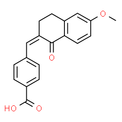 ChemSpider 2D Image | 4-[(Z)-(6-Methoxy-1-oxo-3,4-dihydro-2(1H)-naphthalenylidene)methyl]benzoic acid | C19H16O4