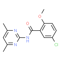 ChemSpider 2D Image | 5-Chloro-N-(4,6-dimethyl-2-pyrimidinyl)-2-methoxybenzamide | C14H14ClN3O2