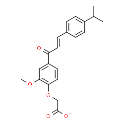 ChemSpider 2D Image | {4-[(2E)-3-(4-Isopropylphenyl)-2-propenoyl]-2-methoxyphenoxy}acetate | C21H21O5