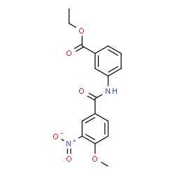 ChemSpider 2D Image | Ethyl 3-[(4-methoxy-3-nitrobenzoyl)amino]benzoate | C17H16N2O6