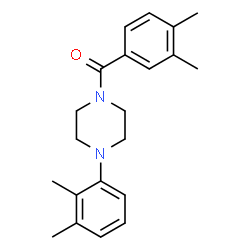 ChemSpider 2D Image | (3,4-Dimethylphenyl)[4-(2,3-dimethylphenyl)-1-piperazinyl]methanone | C21H26N2O