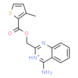 ChemSpider 2D Image | 4-Amino-2-({[(3-methyl-2-thienyl)carbonyl]oxy}methyl)quinazolin-3-ium | C15H14N3O2S