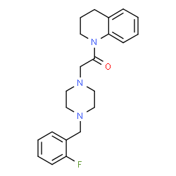 ChemSpider 2D Image | 1-(3,4-Dihydro-1(2H)-quinolinyl)-2-[4-(2-fluorobenzyl)-1-piperazinyl]ethanone | C22H26FN3O