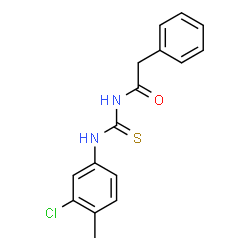 ChemSpider 2D Image | N-[(3-Chloro-4-methylphenyl)carbamothioyl]-2-phenylacetamide | C16H15ClN2OS