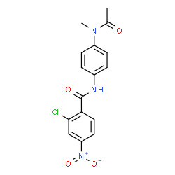 ChemSpider 2D Image | N-{4-[Acetyl(methyl)amino]phenyl}-2-chloro-4-nitrobenzamide | C16H14ClN3O4