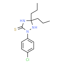 ChemSpider 2D Image | 2-(4-Chlorophenyl)-5,5-dipropyl-1,2,4-triazolidine-3-thione | C14H20ClN3S