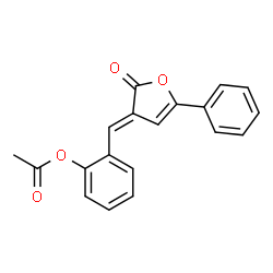 ChemSpider 2D Image | 2-[(E)-(2-Oxo-5-phenyl-3(2H)-furanylidene)methyl]phenyl acetate | C19H14O4