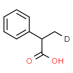 ChemSpider 2D Image | 2-Phenyl(3-~2~H_1_)propanoic acid | C9H9DO2