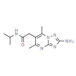ChemSpider 2D Image | 2-(2-Amino-5,7-dimethyl[1,2,4]triazolo[1,5-a]pyrimidin-6-yl)-N-isopropylacetamide | C12H18N6O