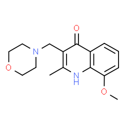 ChemSpider 2D Image | 8-Methoxy-2-methyl-3-(4-morpholinylmethyl)-4(1H)-quinolinone | C16H20N2O3