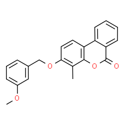 ChemSpider 2D Image | 3-((3-Methoxybenzyl)oxy)-4-methyl-6H-benzo[c]chromen-6-one | C22H18O4