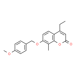 ChemSpider 2D Image | 4-Ethyl-7-[(4-methoxybenzyl)oxy]-8-methyl-2H-chromen-2-one | C20H20O4