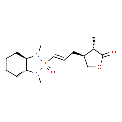 ChemSpider 2D Image | (3S,4S)-4-{(2E)-3-[(3aR,7aR)-1,3-Dimethyl-2-oxidooctahydro-1H-1,3,2-benzodiazaphosphol-2-yl]-2-propen-1-yl}-3-methyldihydro-2(3H)-furanone | C16H27N2O3P