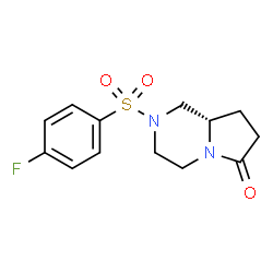 ChemSpider 2D Image | (8aS)-2-[(4-Fluorophenyl)sulfonyl]hexahydropyrrolo[1,2-a]pyrazin-6(2H)-one | C13H15FN2O3S