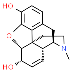 ChemSpider 2D Image | (5alpha,6alpha,13alpha)-17-Methyl-7,8-didehydro-4,5-epoxymorphinan-3,6-diol | C17H19NO3